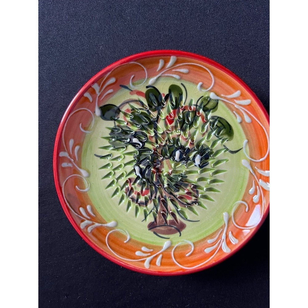 Ceramic De Espana Handpainted & Signed Grater Plate